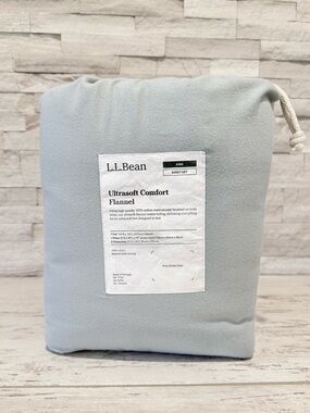 L.L. Bean King Ultrasoft Comfort Portuguese Flannel Sheet Set Silver Sage NWT